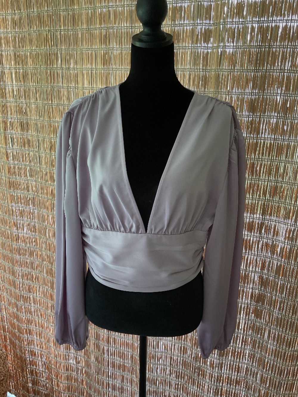 Pretty Lavish NWT Women’s Long-sleeved silky v-neck blouse Size 8
